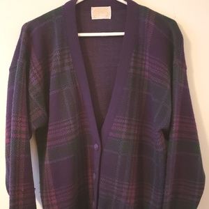 Virgin wool purple Pendleton cardigan
